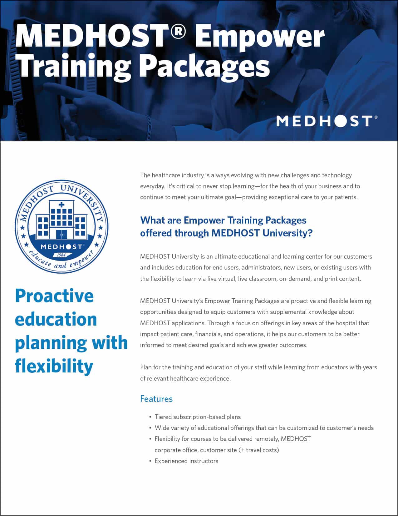 Medhost empower training packages.